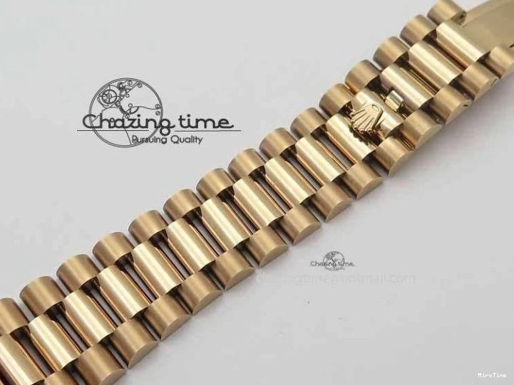 MiroTime 0318 Sophisticated Day-Date 40mm 228239 RG Noob 1:1 Best Edition Brown Roman Dial On RG President Bracelet A 3707